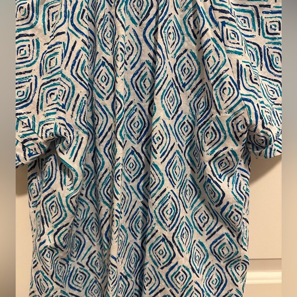 Hatley Ripples Blue Blouse Size Small A- Line Ruffles Buttons Womens - Picture 14 of 15
